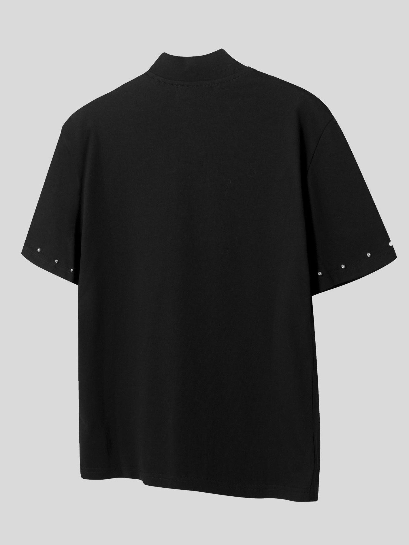 Dream Band Punk Musical Note Stand Collar Cinched Waist Women's Pure Cotton Henley T-shirts