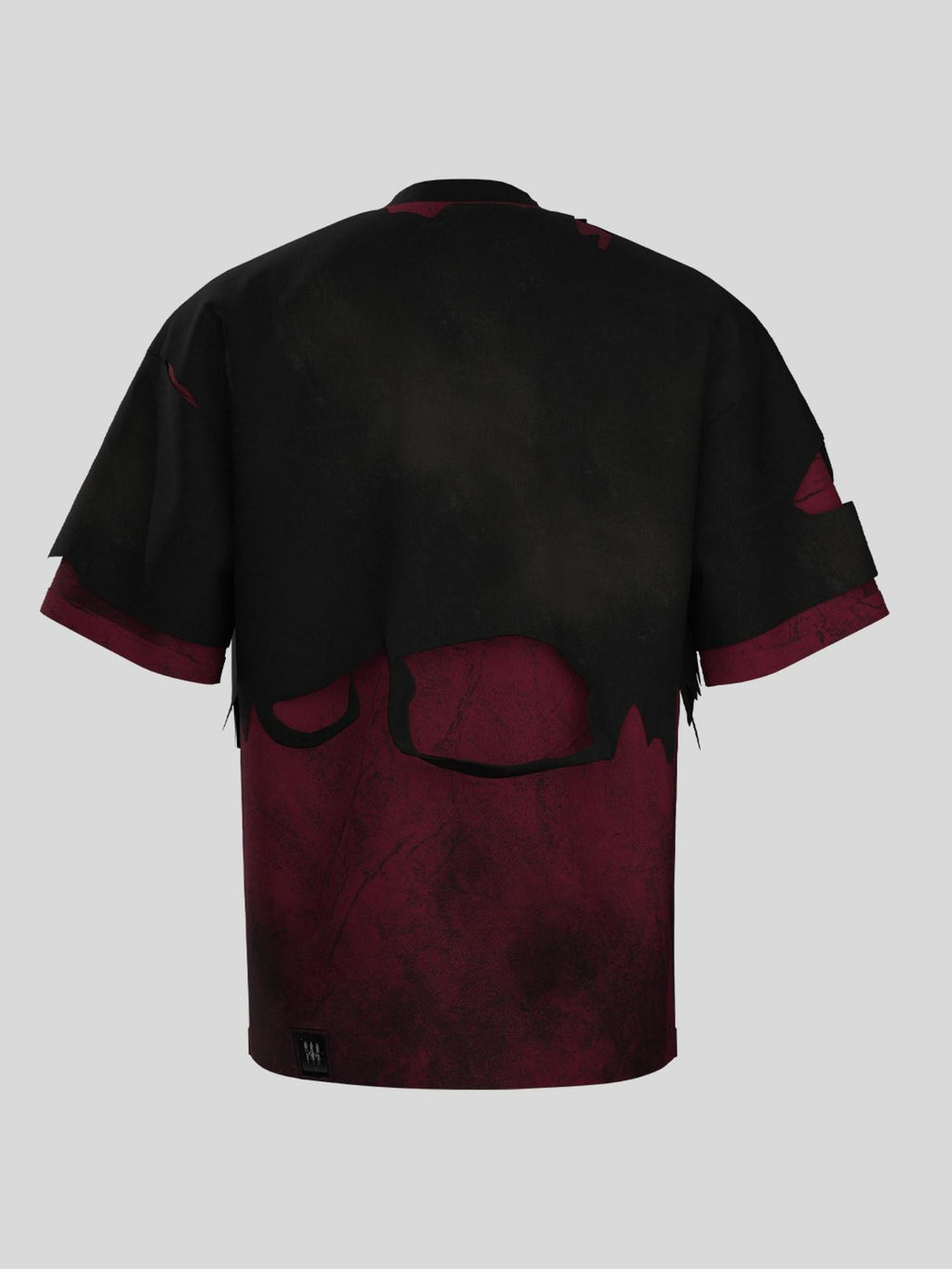 Dream Band Red Black Distressed Hole Number Print Women's Cotton Short Sleeve T-shirts