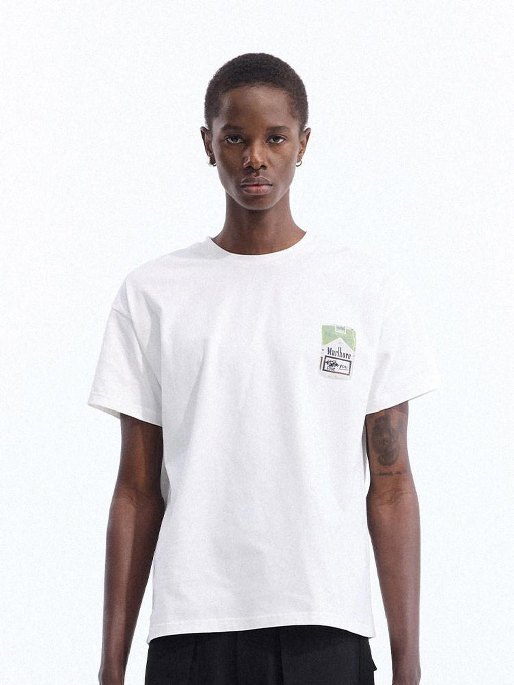 Dream Band White Print Round Neck Short Sleeve Slim Fit Women's Pure Cotton Basic T-shirts