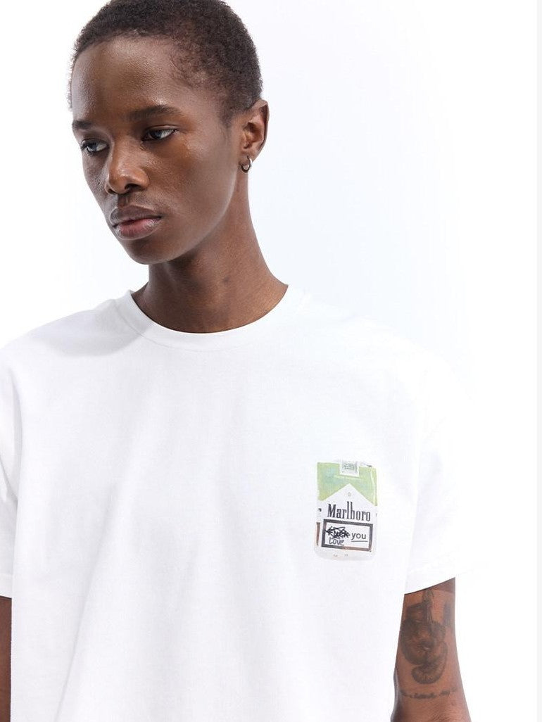 Dream Band White Print Round Neck Short Sleeve Slim Fit Women's Pure Cotton Basic T-shirts