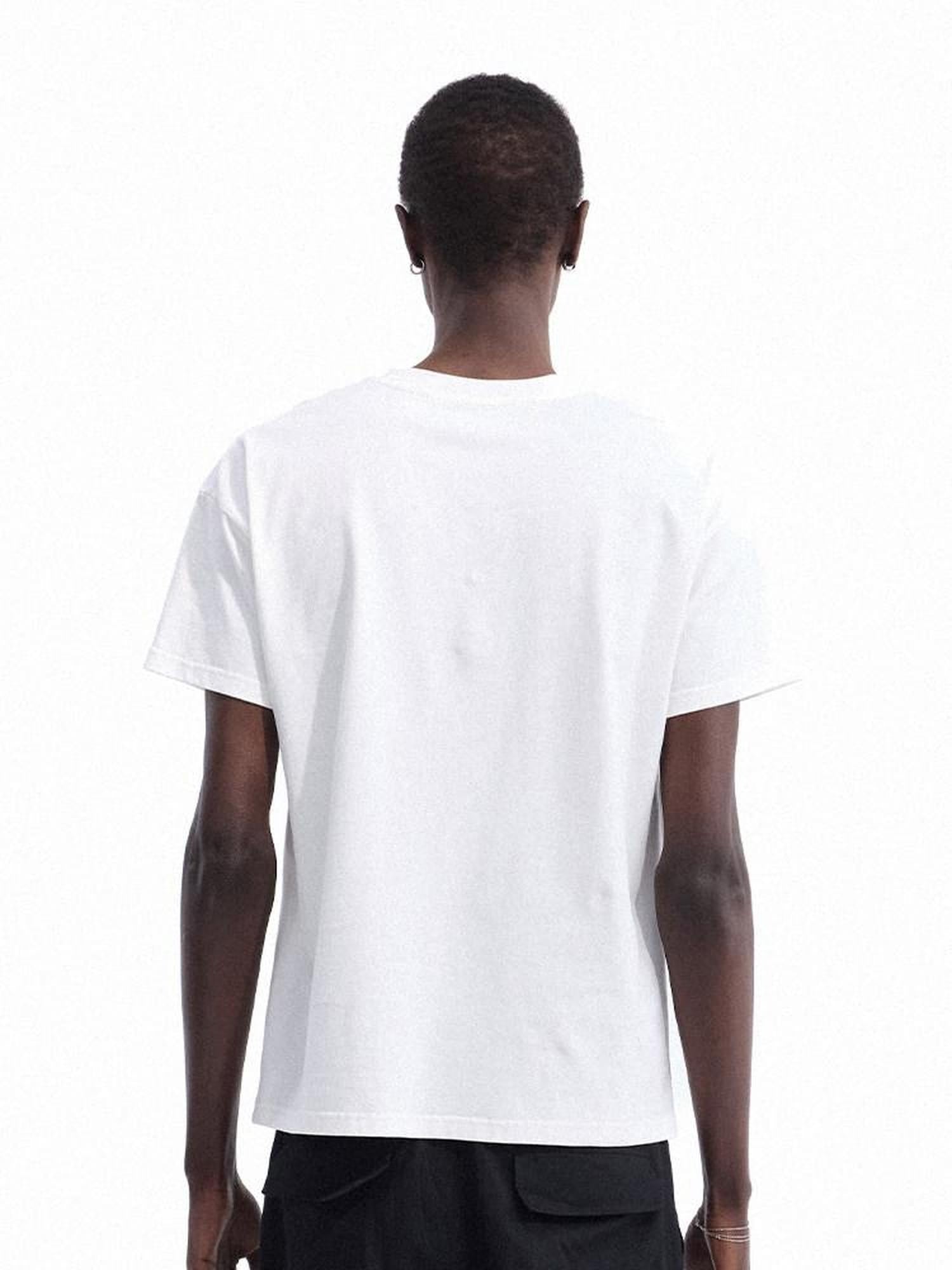 Dream Band White Print Round Neck Short Sleeve Slim Fit Women's Pure Cotton Basic T-shirts