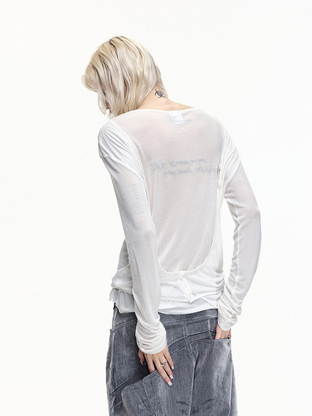 EMOBROTHER Wrinkle Free Breathable Lyocell Slim Fit Geometric Unisex Long Sleeve T-Shirts