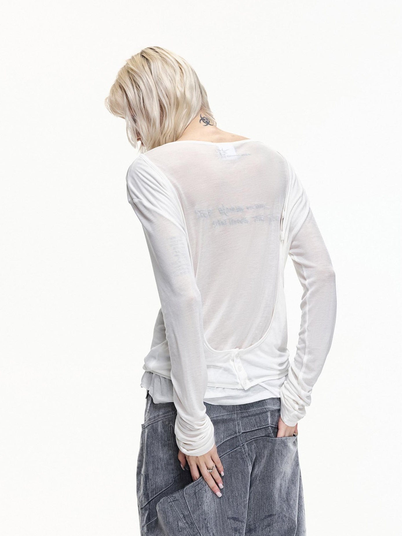 EMOBROTHER Wrinkle Free Breathable Lyocell Slim Fit Geometric Unisex Long Sleeve T-Shirts