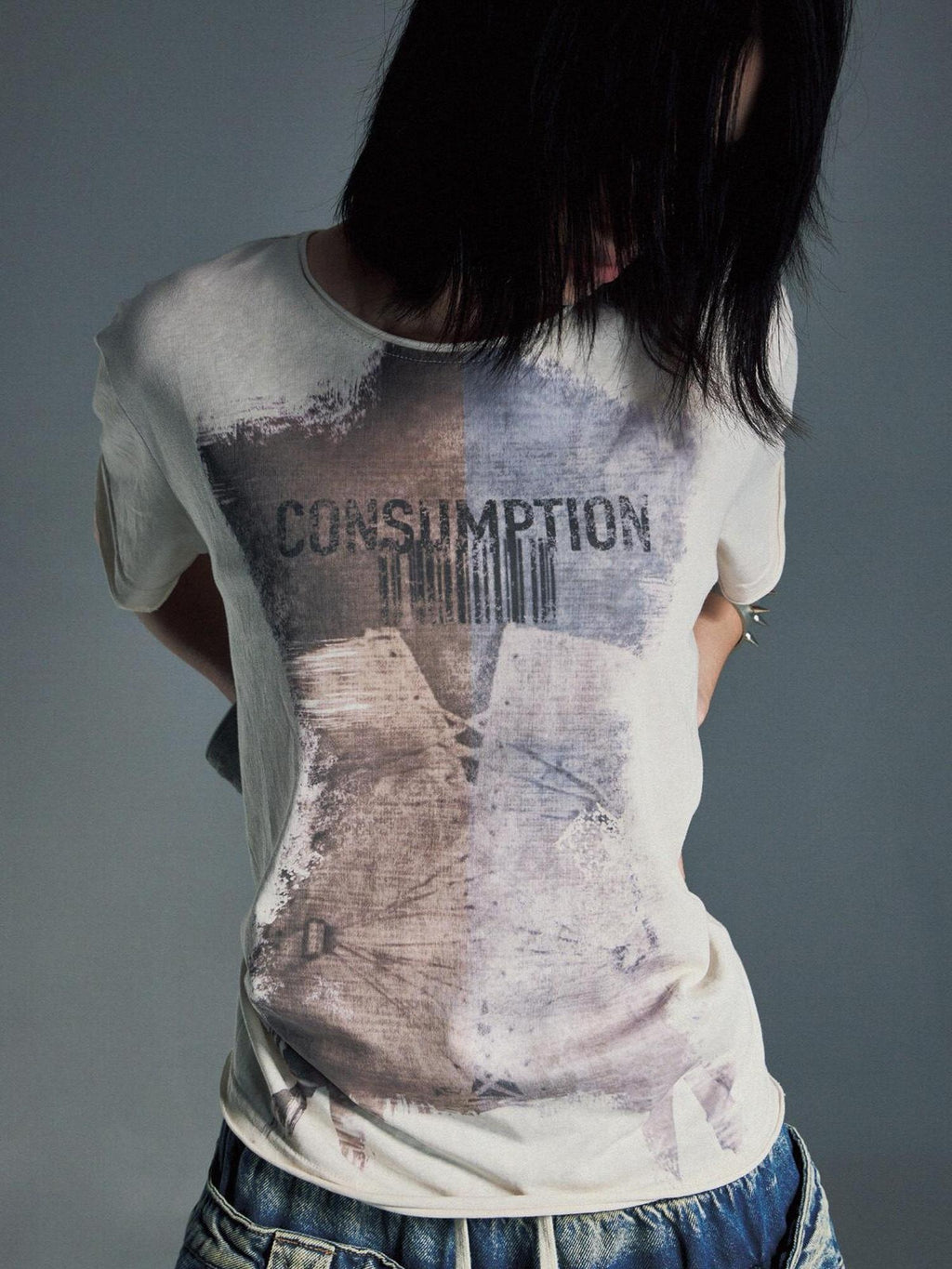 EMOBROTHER Wrinkle Free Loose Fit Letter Print Unisex Cotton Blend Short Sleeve T-Shirts