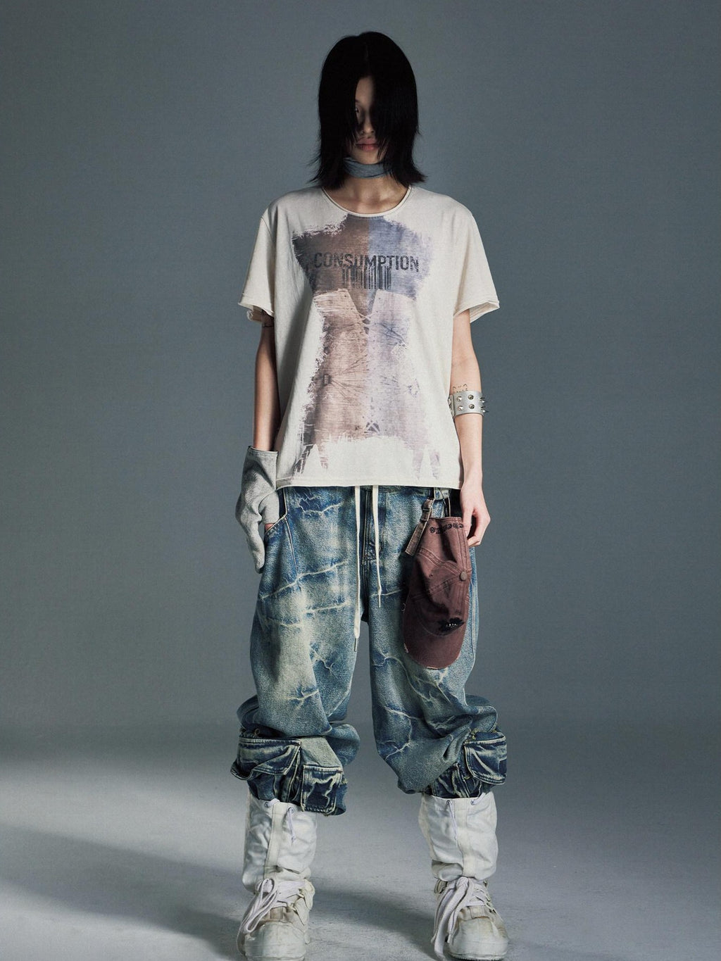 EMOBROTHER Wrinkle Free Loose Fit Letter Print Unisex Cotton Blend Short Sleeve T-Shirts