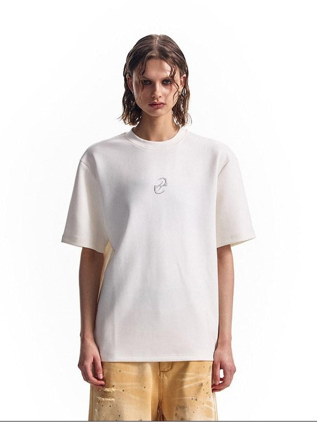 HAS2SONS 3d Raised Print Air Layer Boxy Women's 100 Percent Cotton Short Sleeve T-shirts