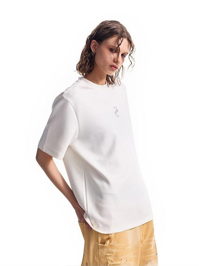 HAS2SONS 3d Raised Print Air Layer Boxy Women's 100 Percent Cotton Short Sleeve T-shirts