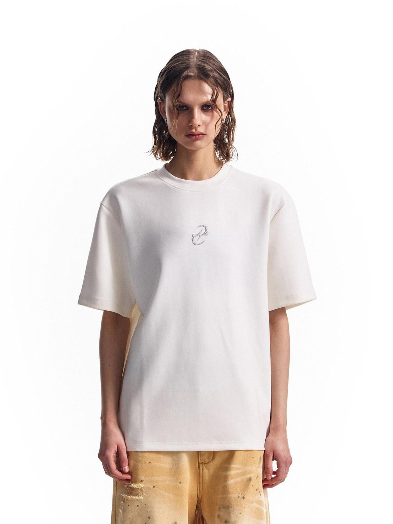 HAS2SONS 3d Raised Print Air Layer Boxy Women's 100 Percent Cotton Short Sleeve T-shirts