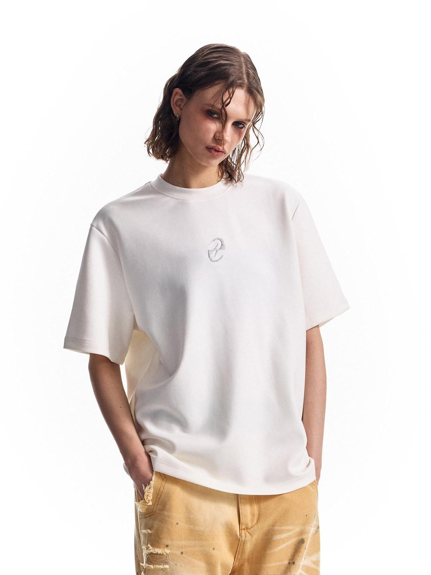 HAS2SONS 3d Raised Print Air Layer Boxy Women's 100 Percent Cotton Short Sleeve T-shirts