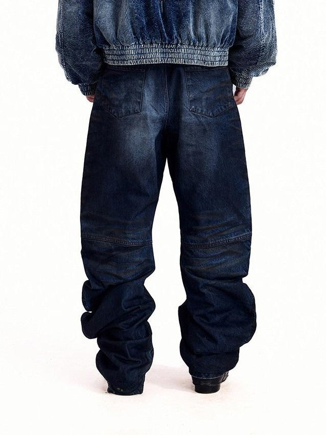 HAS2SONS 3d Whisker Distressed Stonewash Metal Women's Cotton Relaxed Jeans