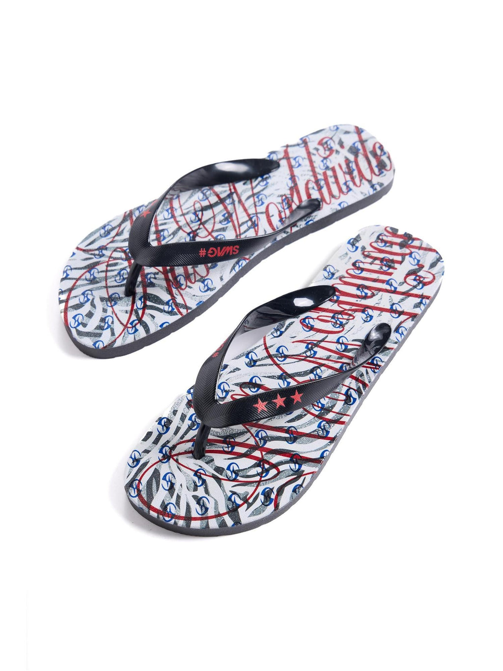 HAS2SONS Black White Zebra Print Non Slip Thong Women's Genuine Leather Flip Flops