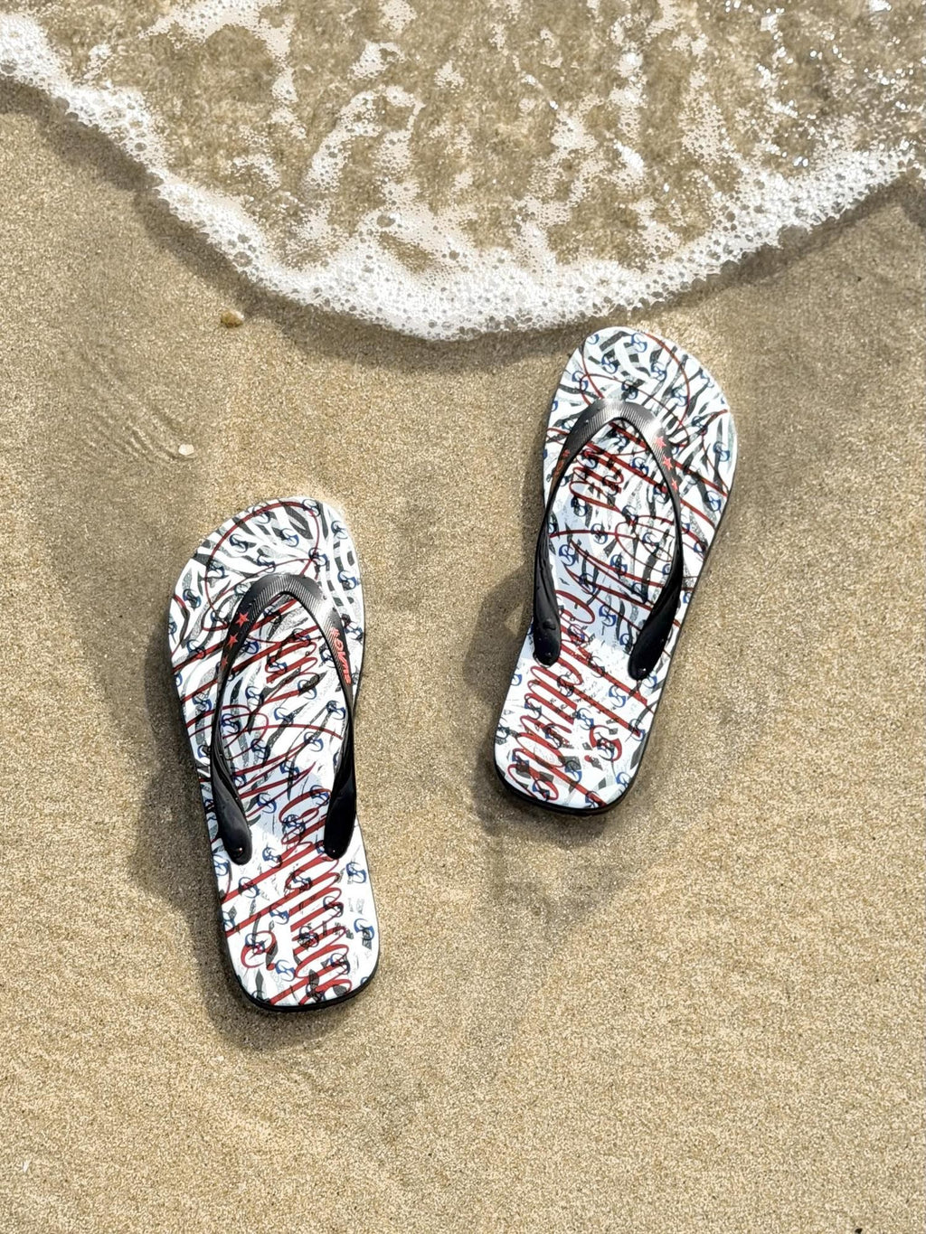 HAS2SONS Black White Zebra Print Non Slip Thong Women's Genuine Leather Flip Flops