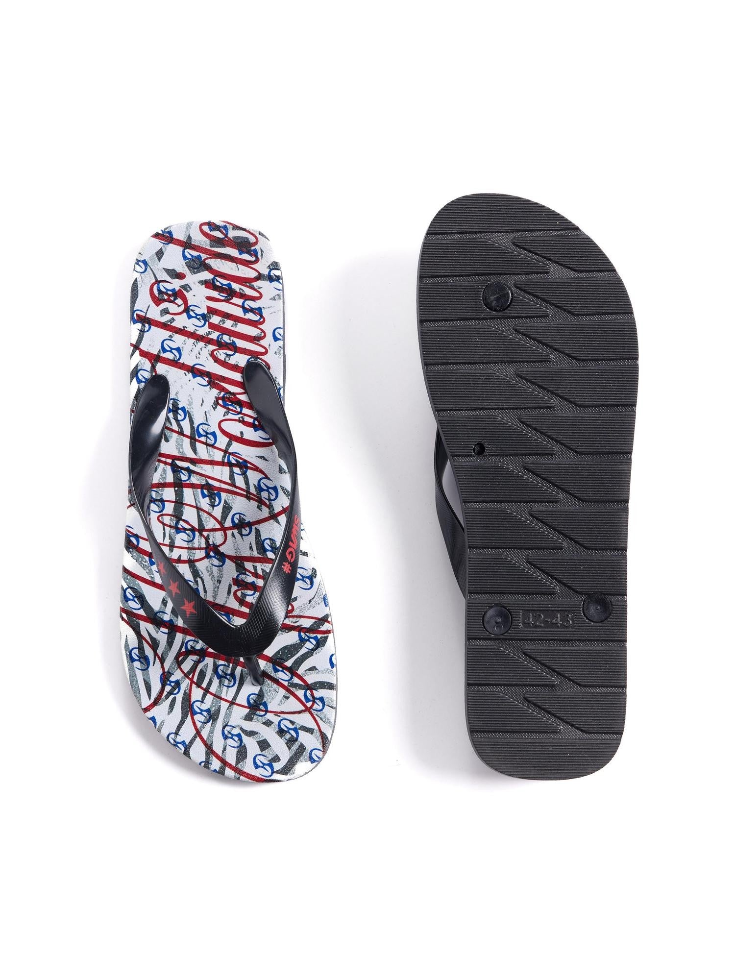 HAS2SONS Black White Zebra Print Non Slip Thong Women's Genuine Leather Flip Flops