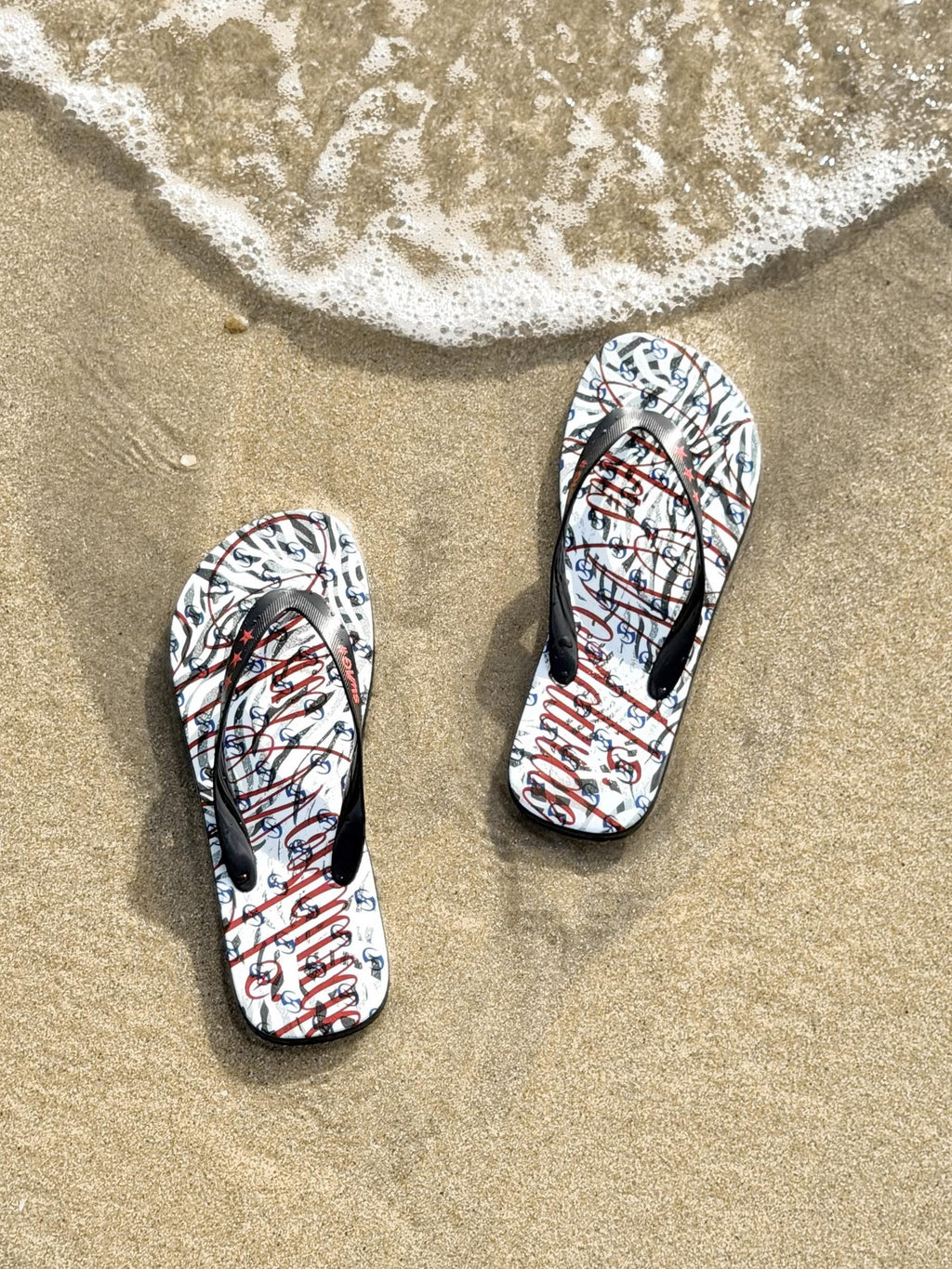 HAS2SONS Black White Zebra Print Non Slip Thong Women's Genuine Leather Flip Flops