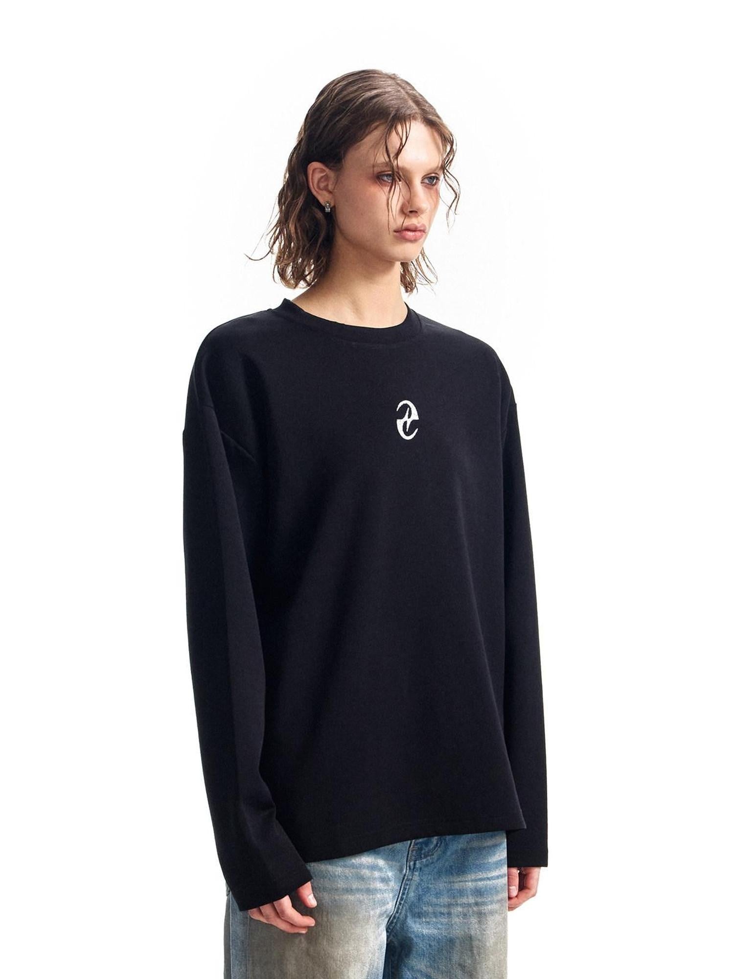 HAS2SONS Boxy 3d Print Double Air Anti Wrinkle Women's Cotton Blend Long Sleeve T-shirts