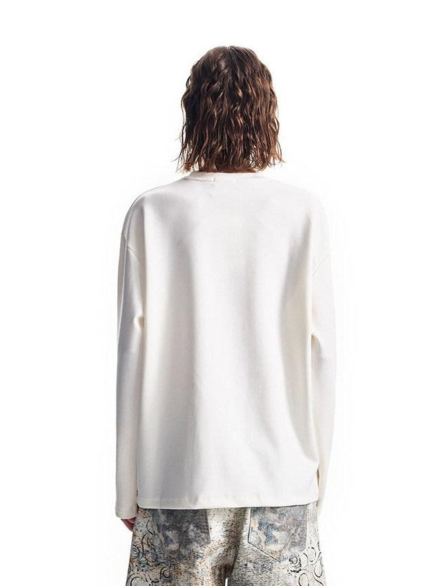 HAS2SONS Boxy 3d Print Double Air Anti Wrinkle Women's Cotton Blend Long Sleeve T-shirts