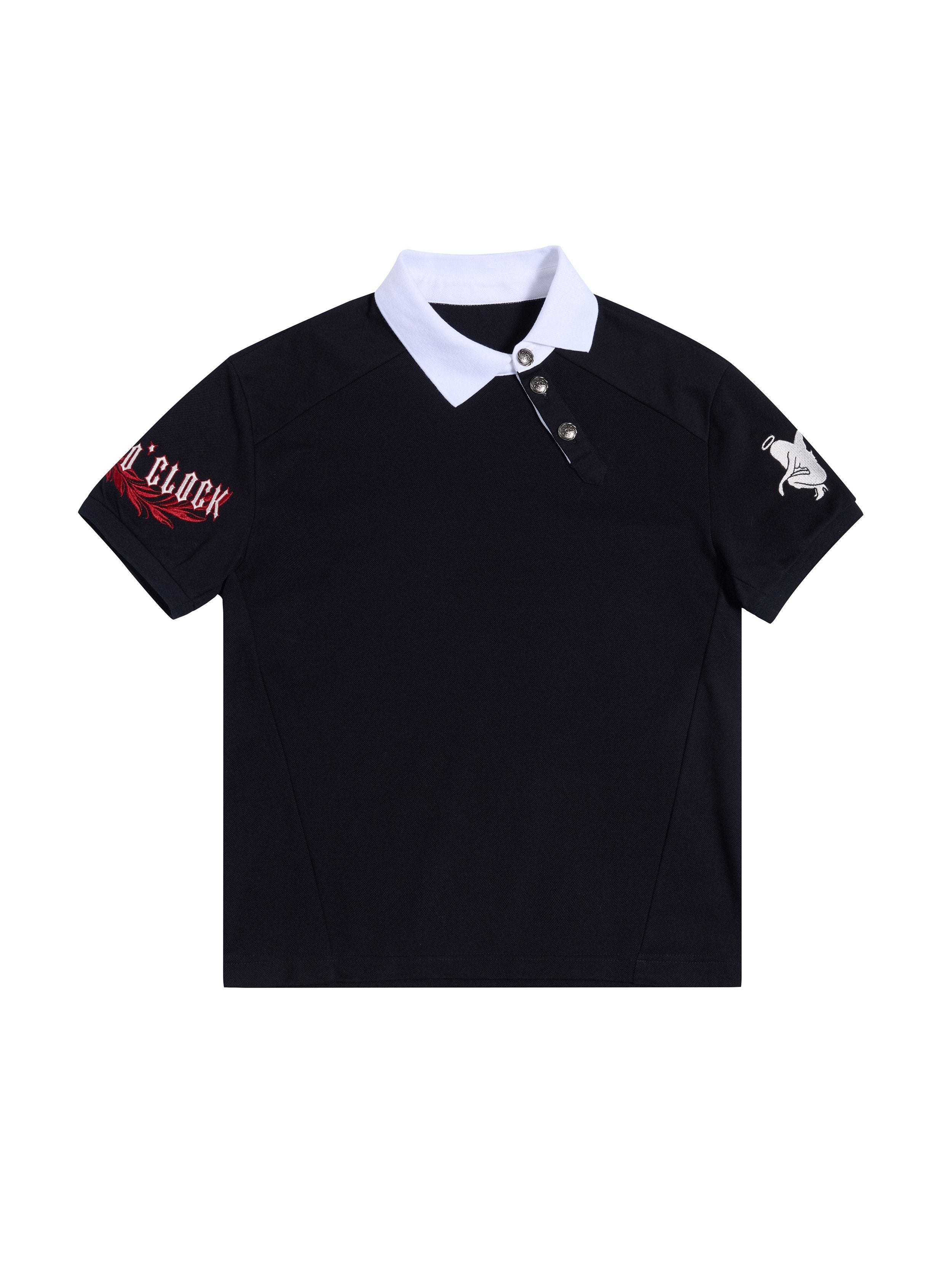 HAS2SONS_Contrast_Embroidered_Asymmetric_Collar_Back_Letter_Women's_Classic_Polos_1034868378771_MISSTT
