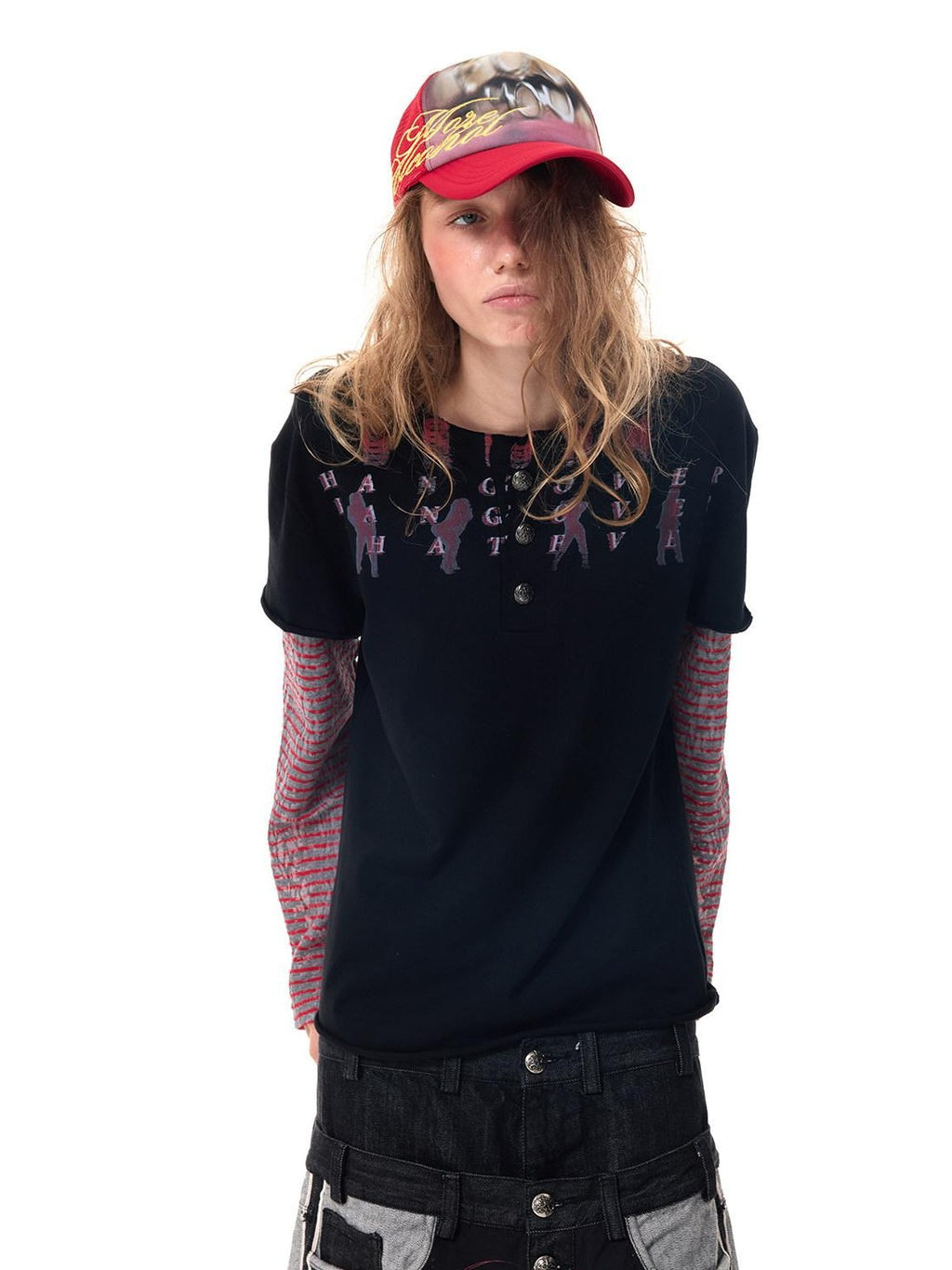 HAS2SONS Contrast Embroidered Slogan Letters Women's Polyester Cotton Baseball Caps