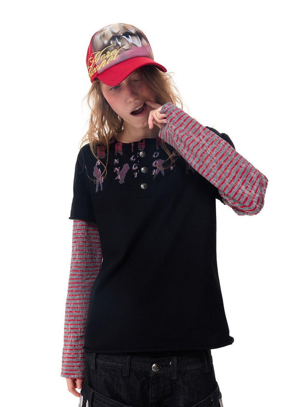 HAS2SONS Contrast Embroidered Slogan Letters Women's Polyester Cotton Baseball Caps