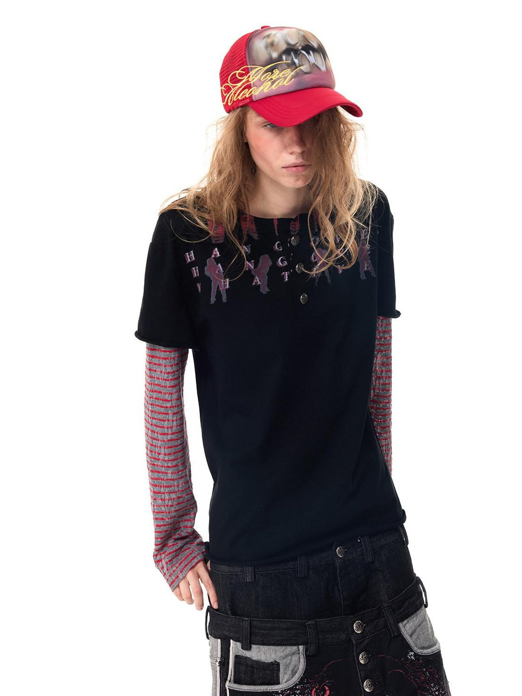 HAS2SONS Contrast Embroidered Slogan Letters Women's Polyester Cotton Baseball Caps