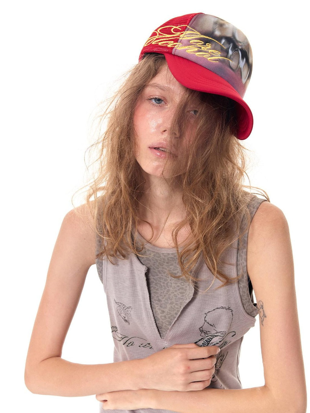 HAS2SONS Contrast Embroidered Slogan Letters Women's Polyester Cotton Baseball Caps