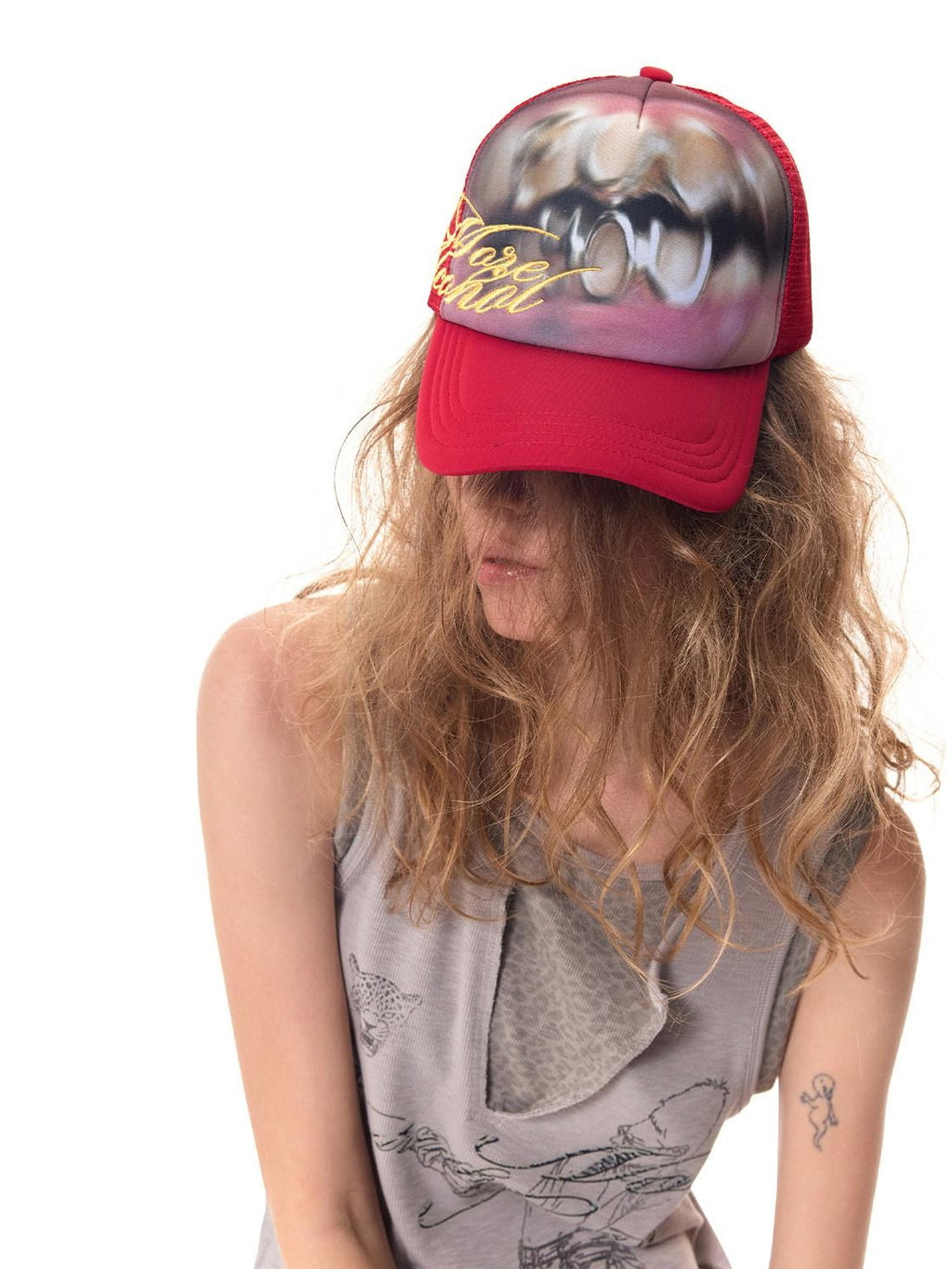 HAS2SONS Contrast Embroidered Slogan Letters Women's Polyester Cotton Baseball Caps