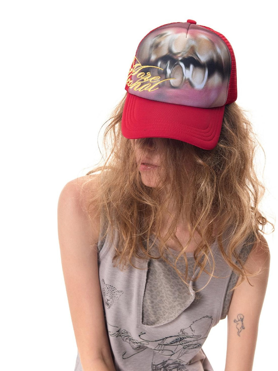 HAS2SONS Contrast Embroidered Slogan Letters Women's Polyester Cotton Baseball Caps