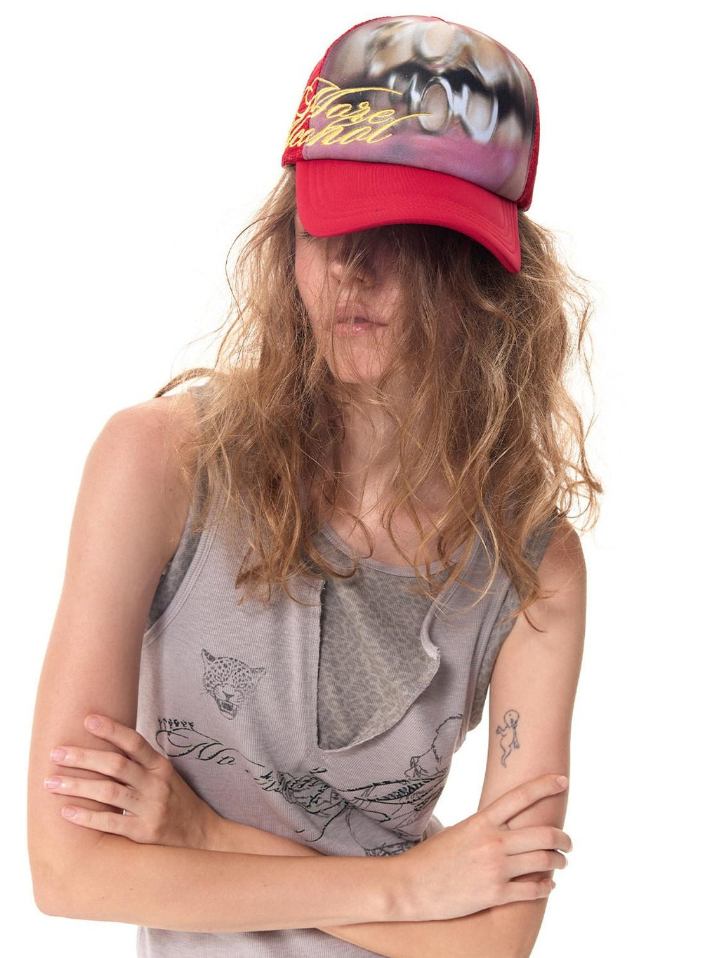 HAS2SONS Contrast Embroidered Slogan Letters Women's Polyester Cotton Baseball Caps
