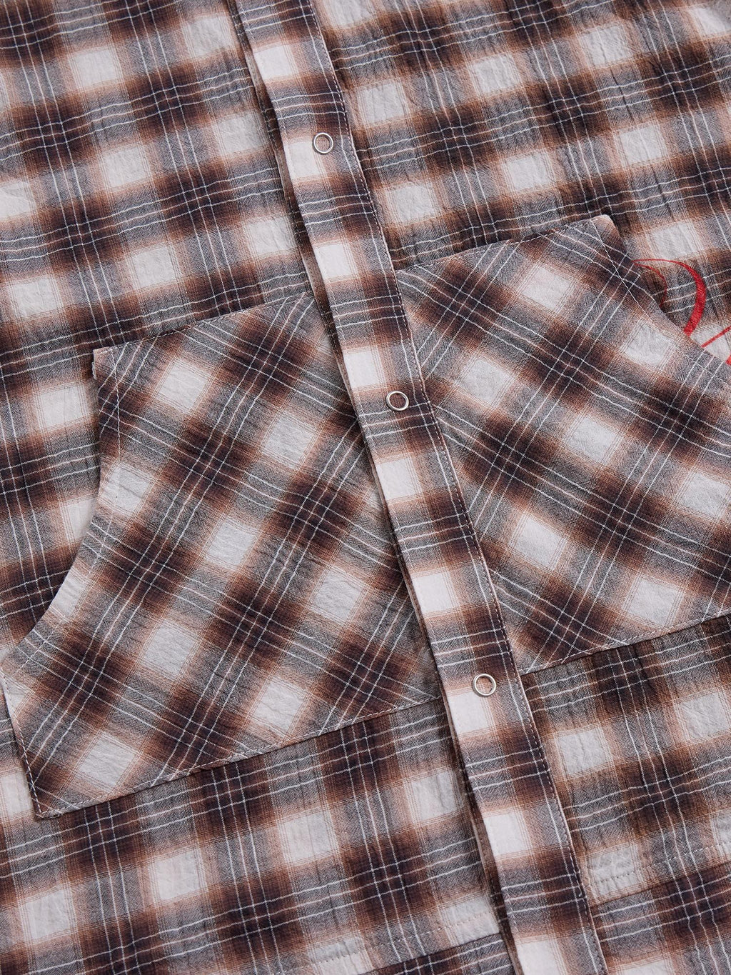 HAS2SONS Detachable Leather Star Applique Street Plaid Hooded Women's Cotton Cardigans