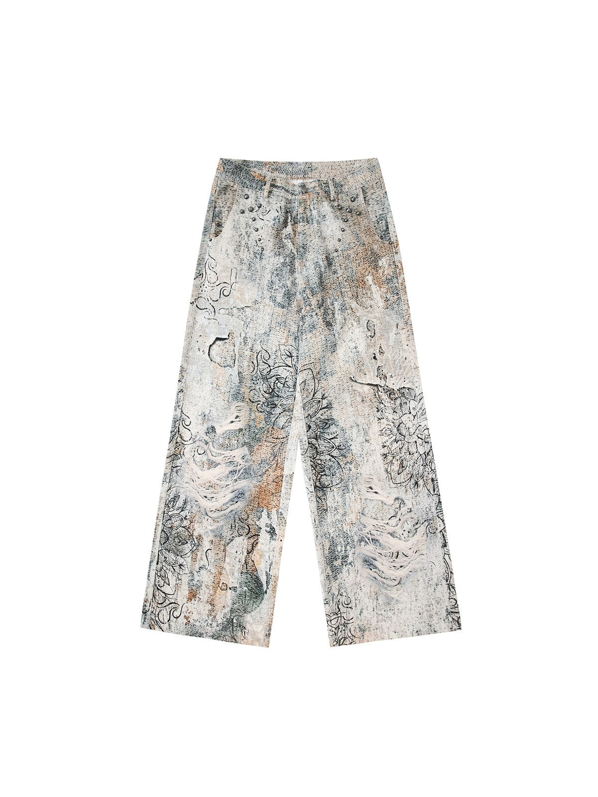 HAS2SONS_Digital_Print_Boro_Distressed_Rivet_A_Line_Women's_Cotton_Loose_Jeans_971620510929_MISSTT