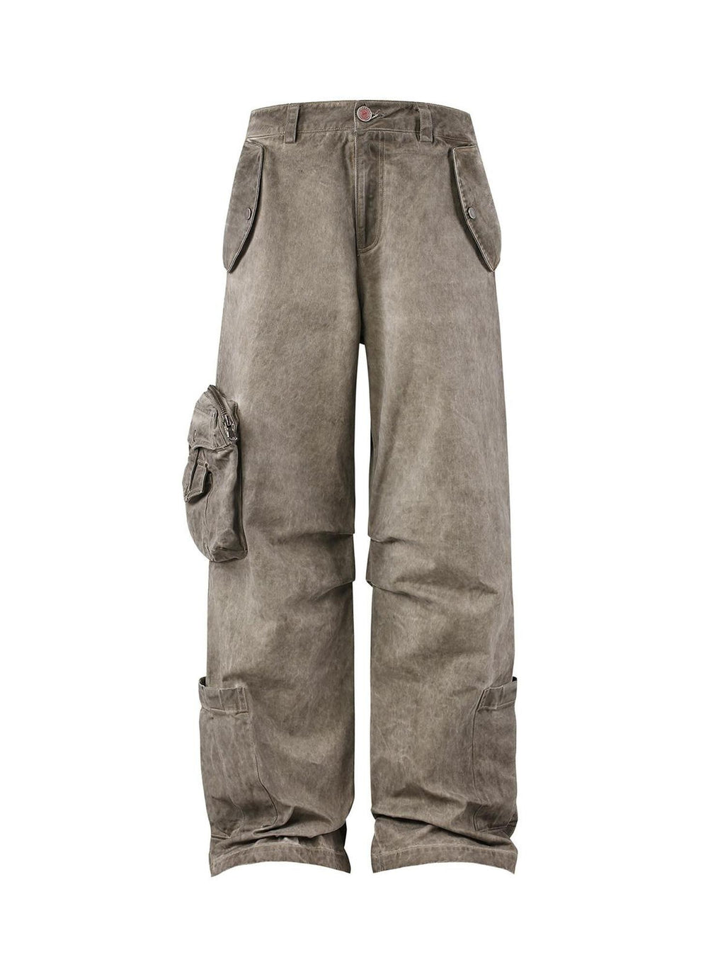 HAS2SONS Garment Dyed Textured Distressed Vintage Cargo Women's Cotton Relaxed Jeans