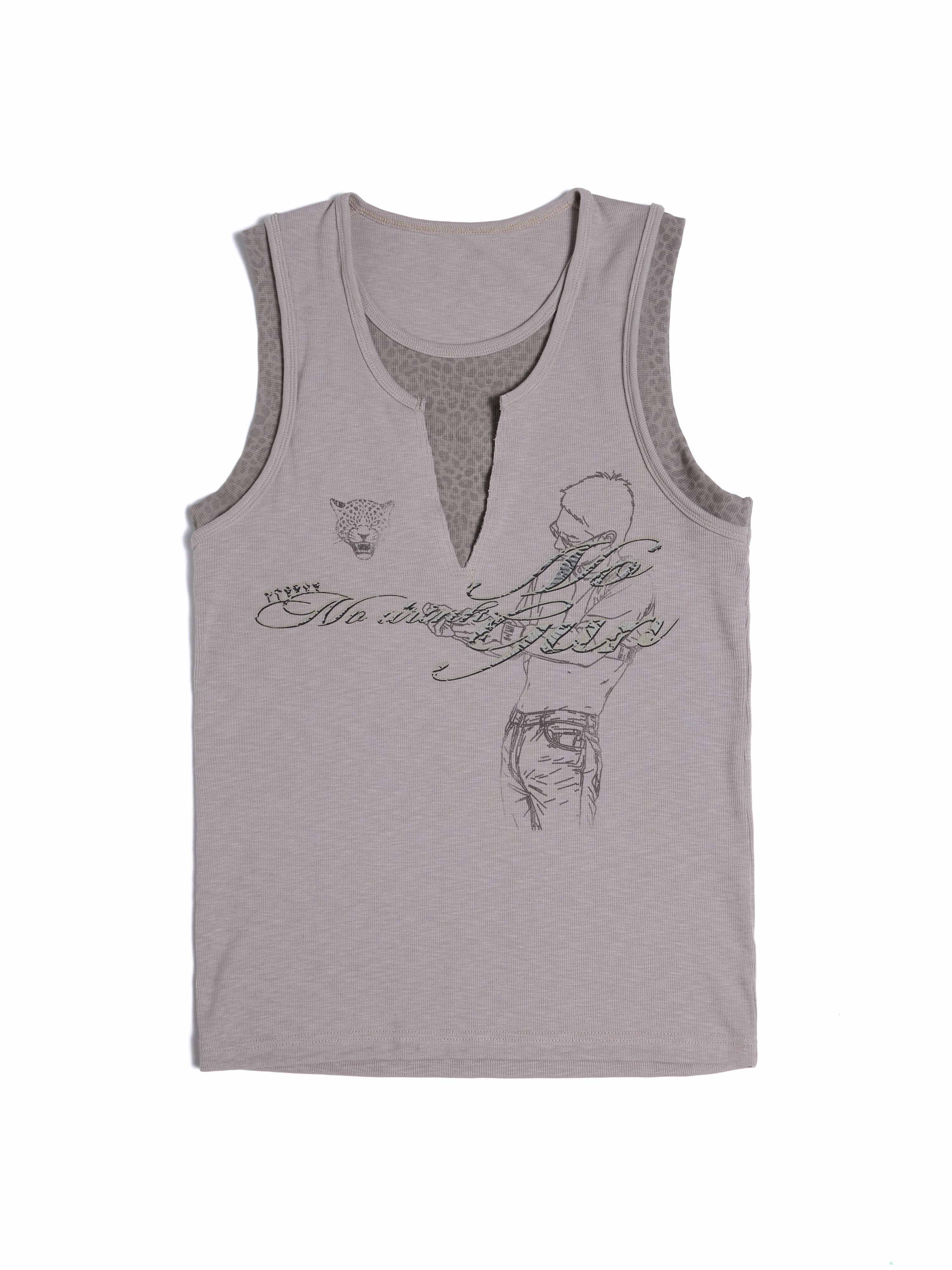 HAS2SONS_Leopard_Splice_Letter_Print_Faux_Two_Piece_Women's_Cotton_Blend_Basic_Tank_Tops_1047528917838_MISSTT