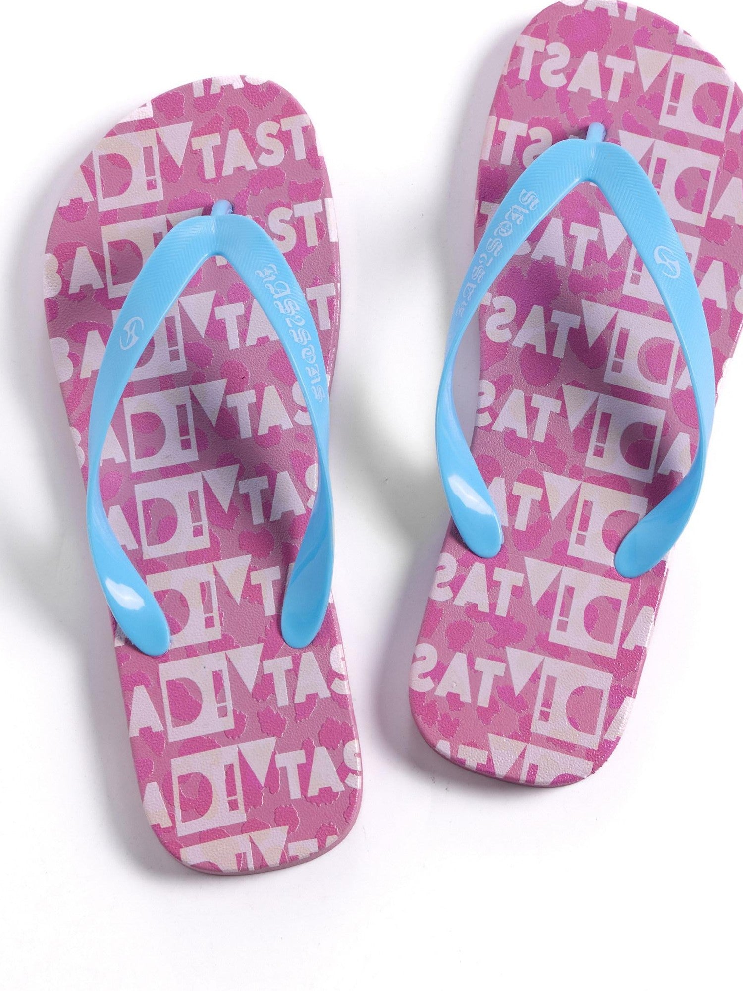HAS2SONS Pink Leopard Print Non Slip Toe Post Women's Composite Flip Flops