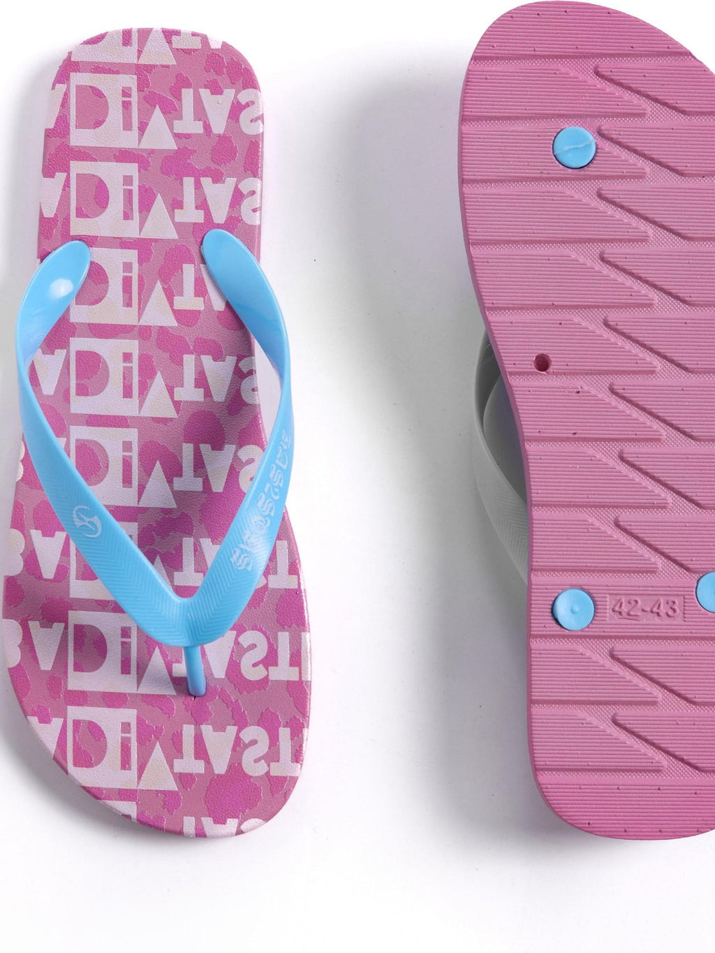 HAS2SONS Pink Leopard Print Non Slip Toe Post Women's Composite Flip Flops