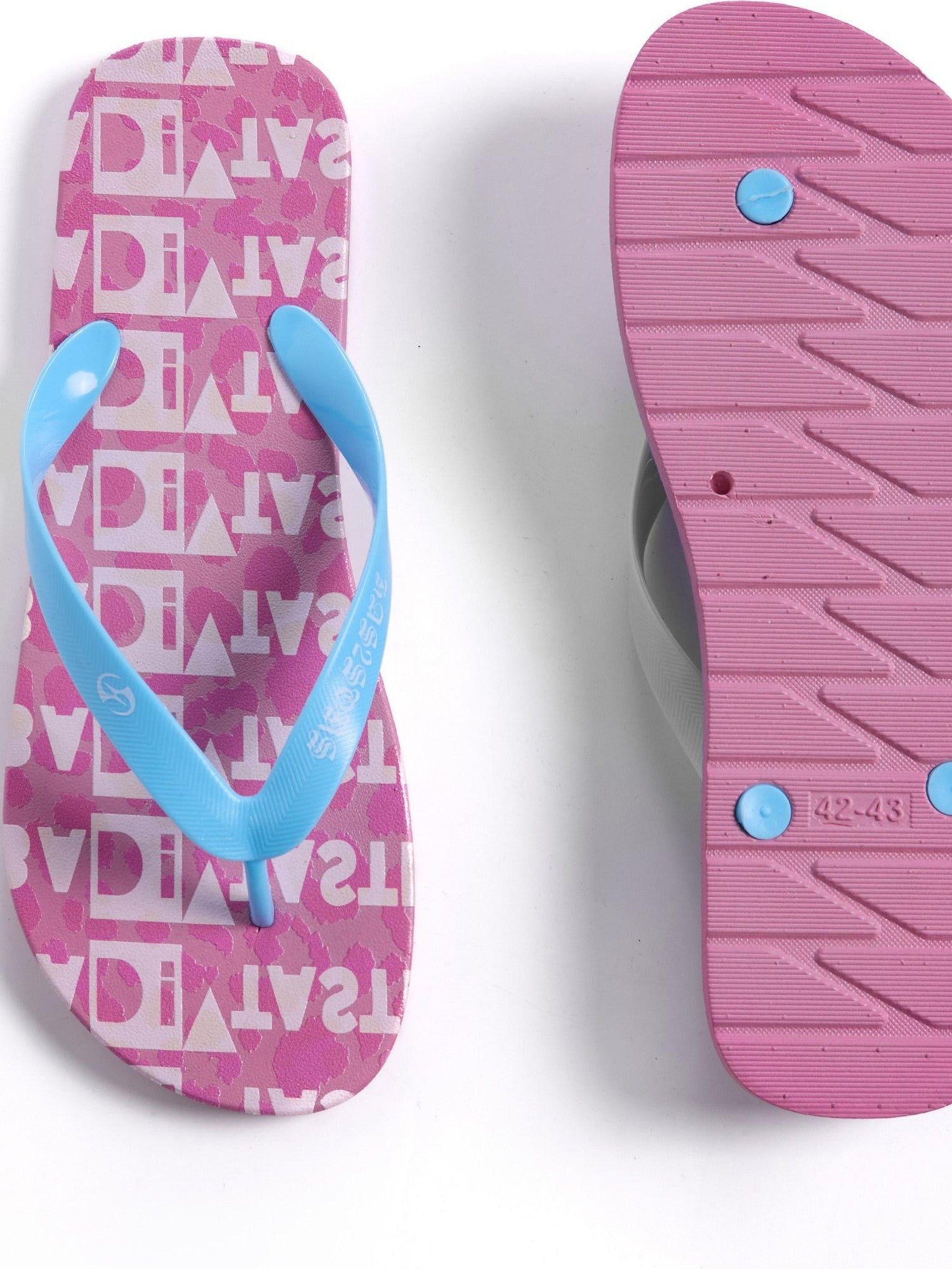HAS2SONS Pink Leopard Print Non Slip Toe Post Women's Composite Flip Flops