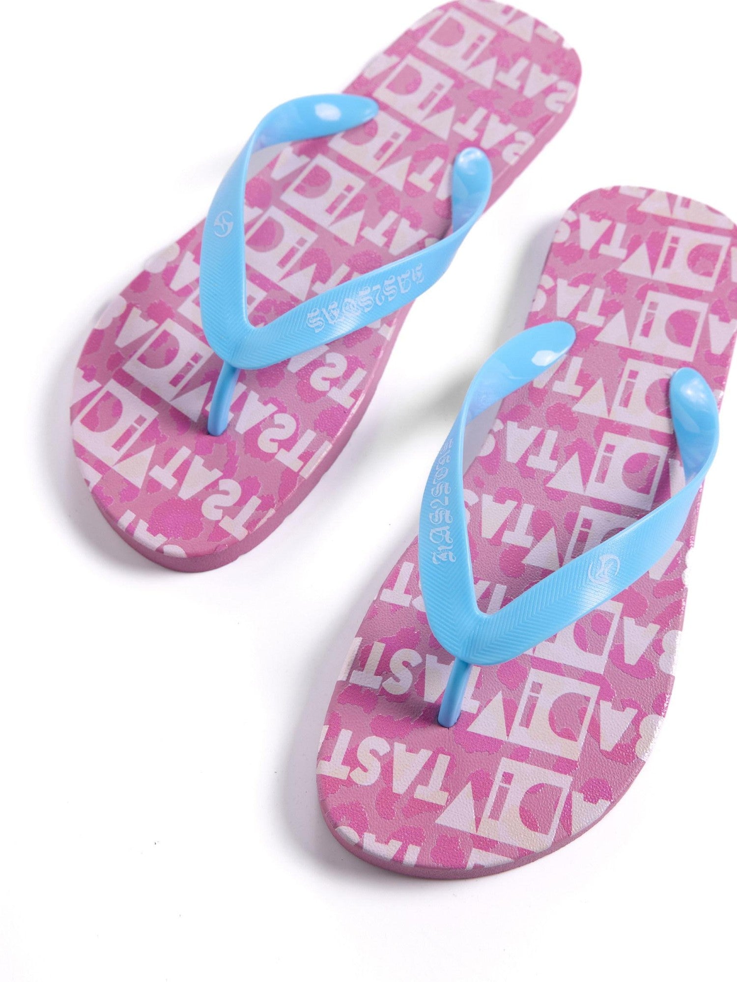 HAS2SONS Pink Leopard Print Non Slip Toe Post Women's Composite Flip Flops