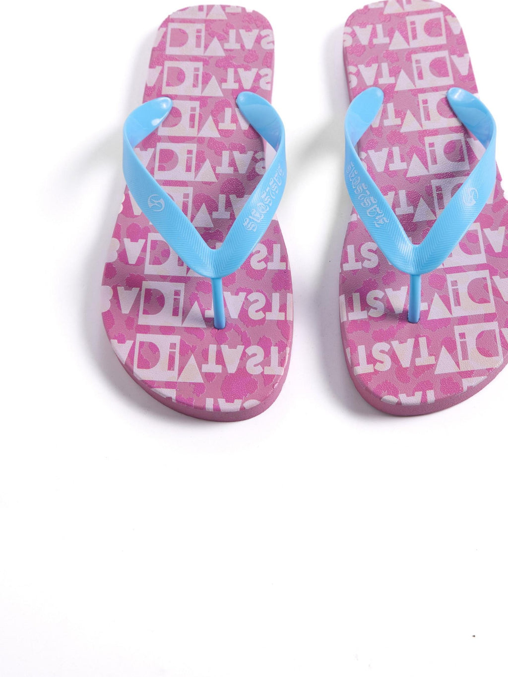 HAS2SONS Pink Leopard Print Non Slip Toe Post Women's Composite Flip Flops
