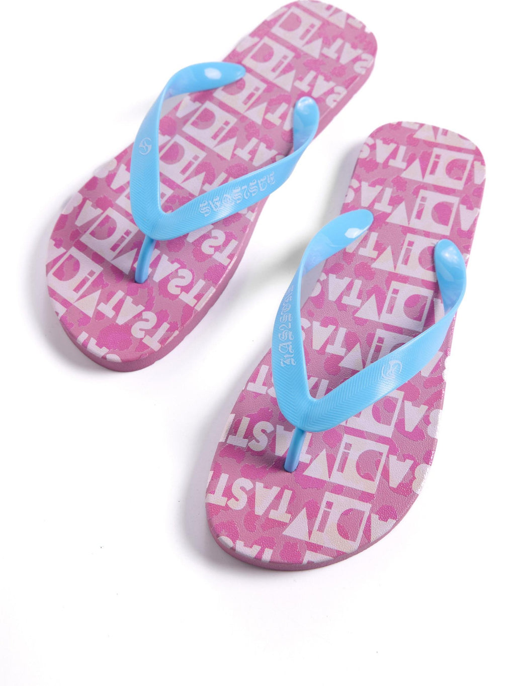 HAS2SONS Pink Leopard Print Non Slip Toe Post Women's Composite Flip Flops