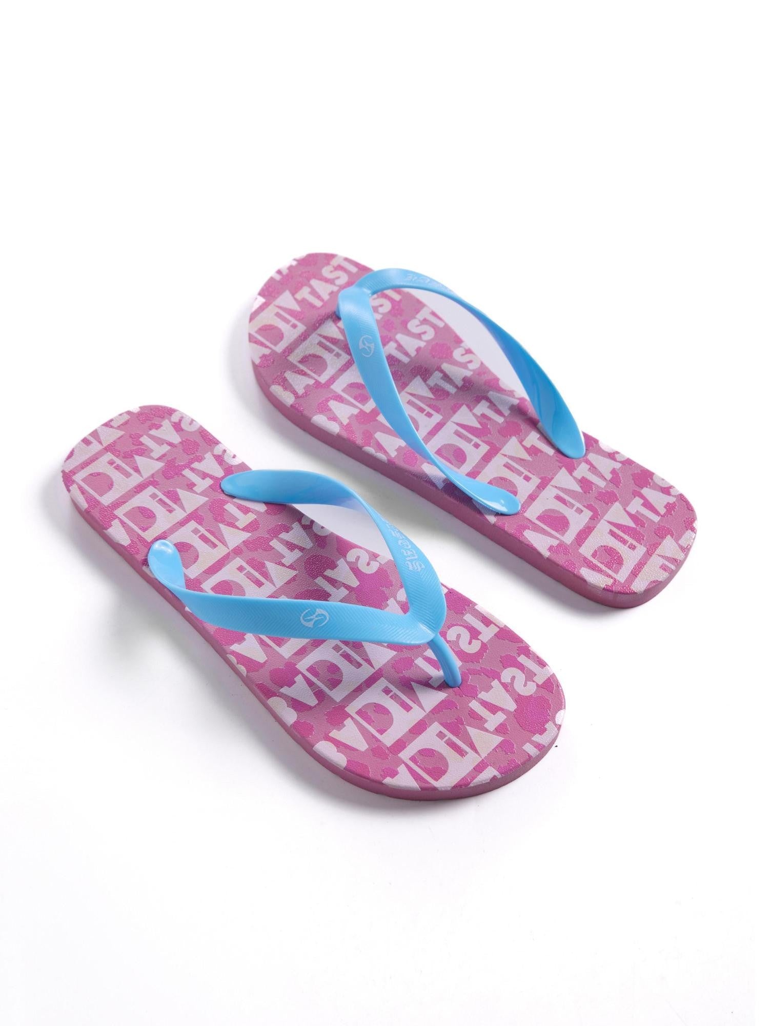 HAS2SONS Pink Leopard Print Non Slip Toe Post Women's Composite Flip Flops