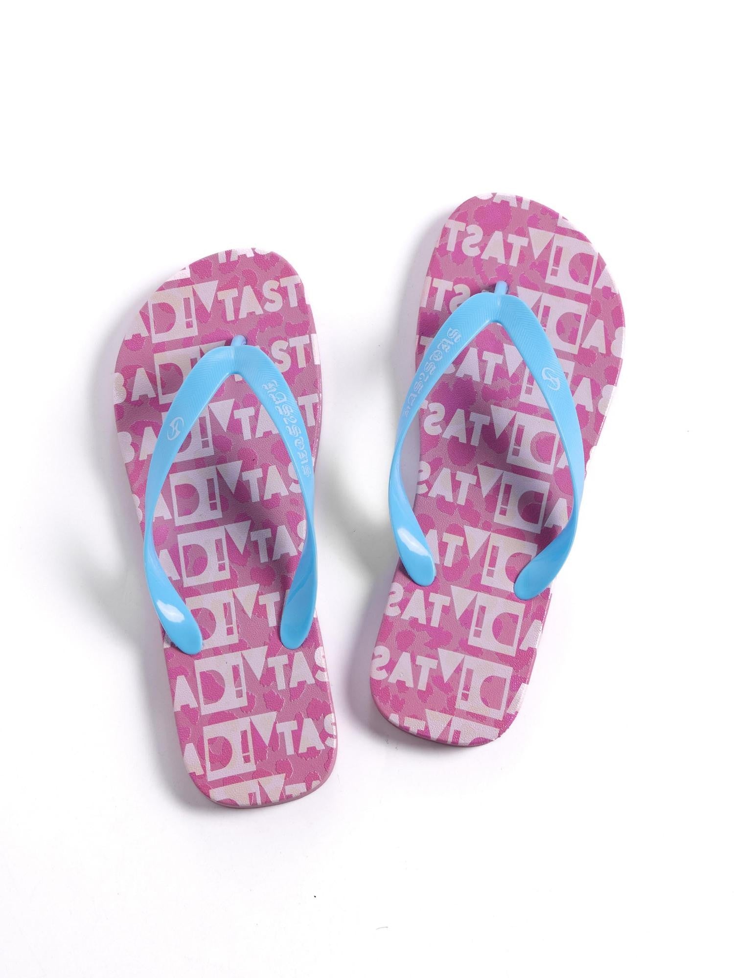 HAS2SONS Pink Leopard Print Non Slip Toe Post Women's Composite Flip Flops
