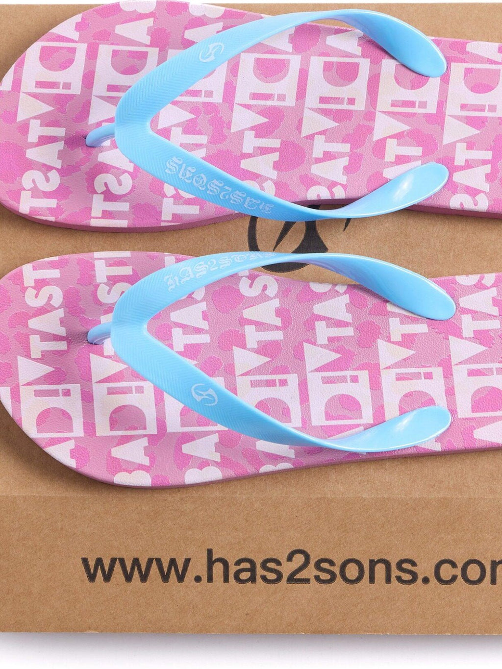 HAS2SONS Pink Leopard Print Non Slip Toe Post Women's Composite Flip Flops