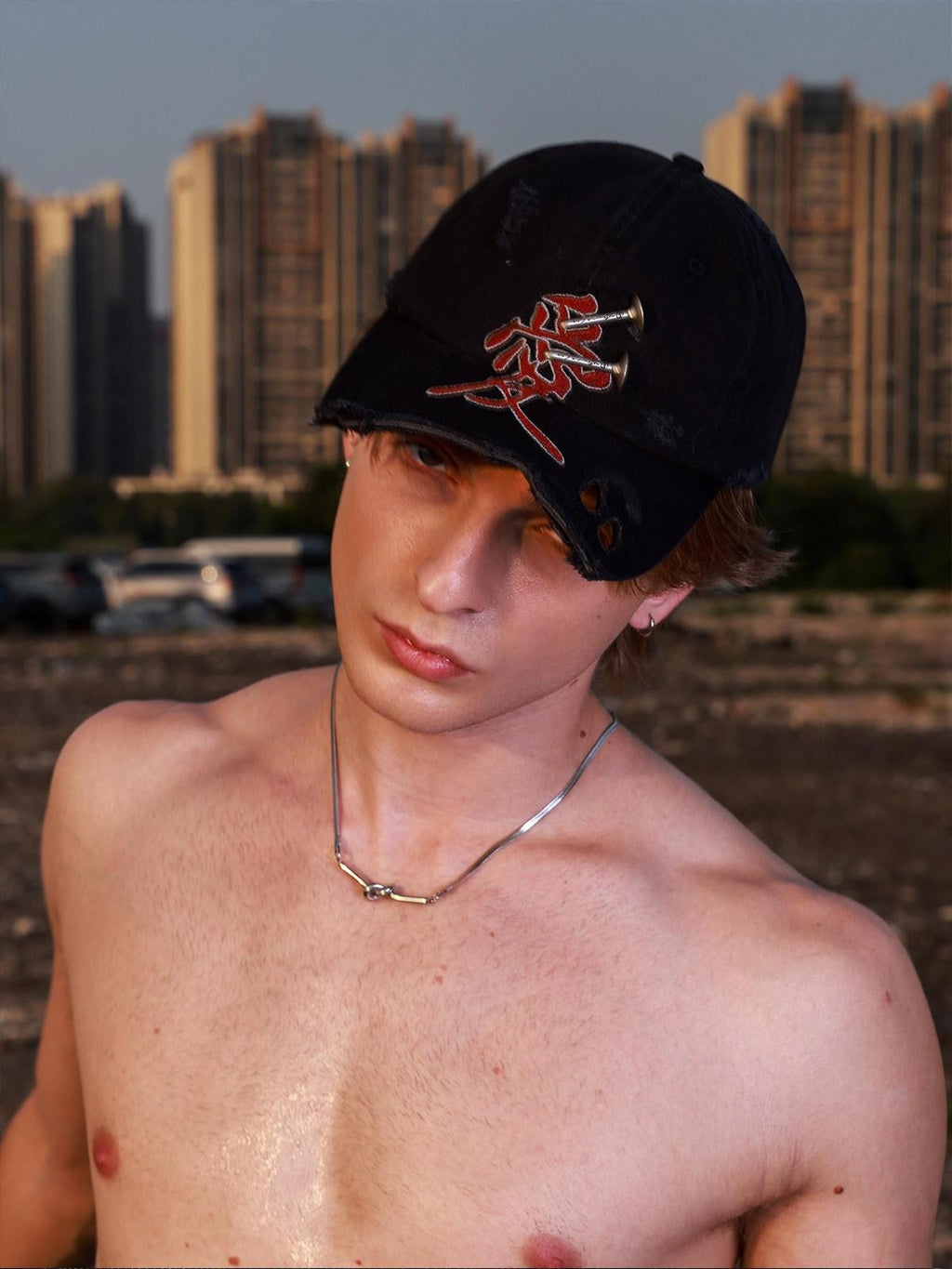 HAS2SONS Street Embroidered Studded Teardrop Washed Women's Cotton Baseball Caps