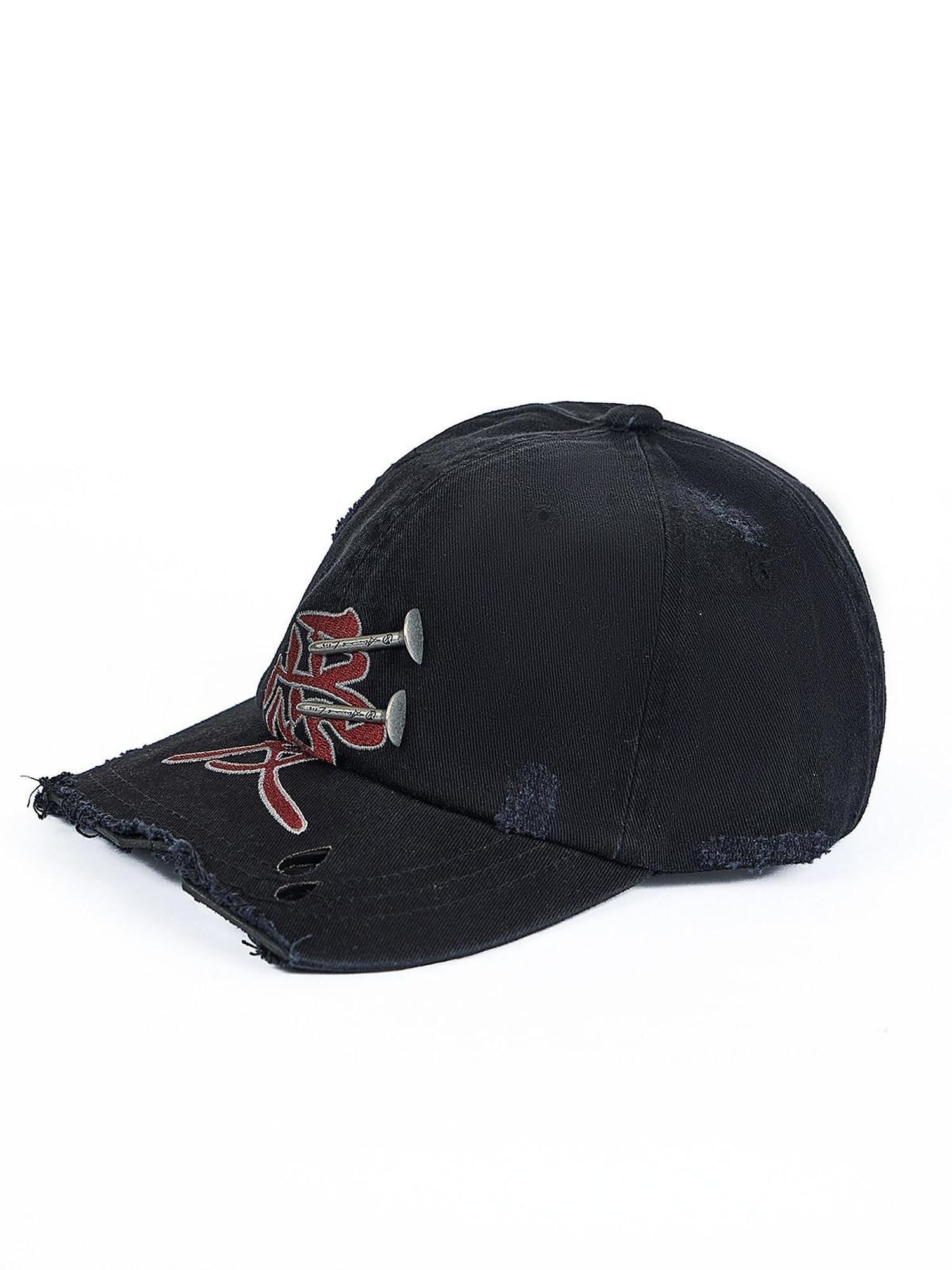 HAS2SONS Street Embroidered Studded Teardrop Washed Women's Cotton Baseball Caps