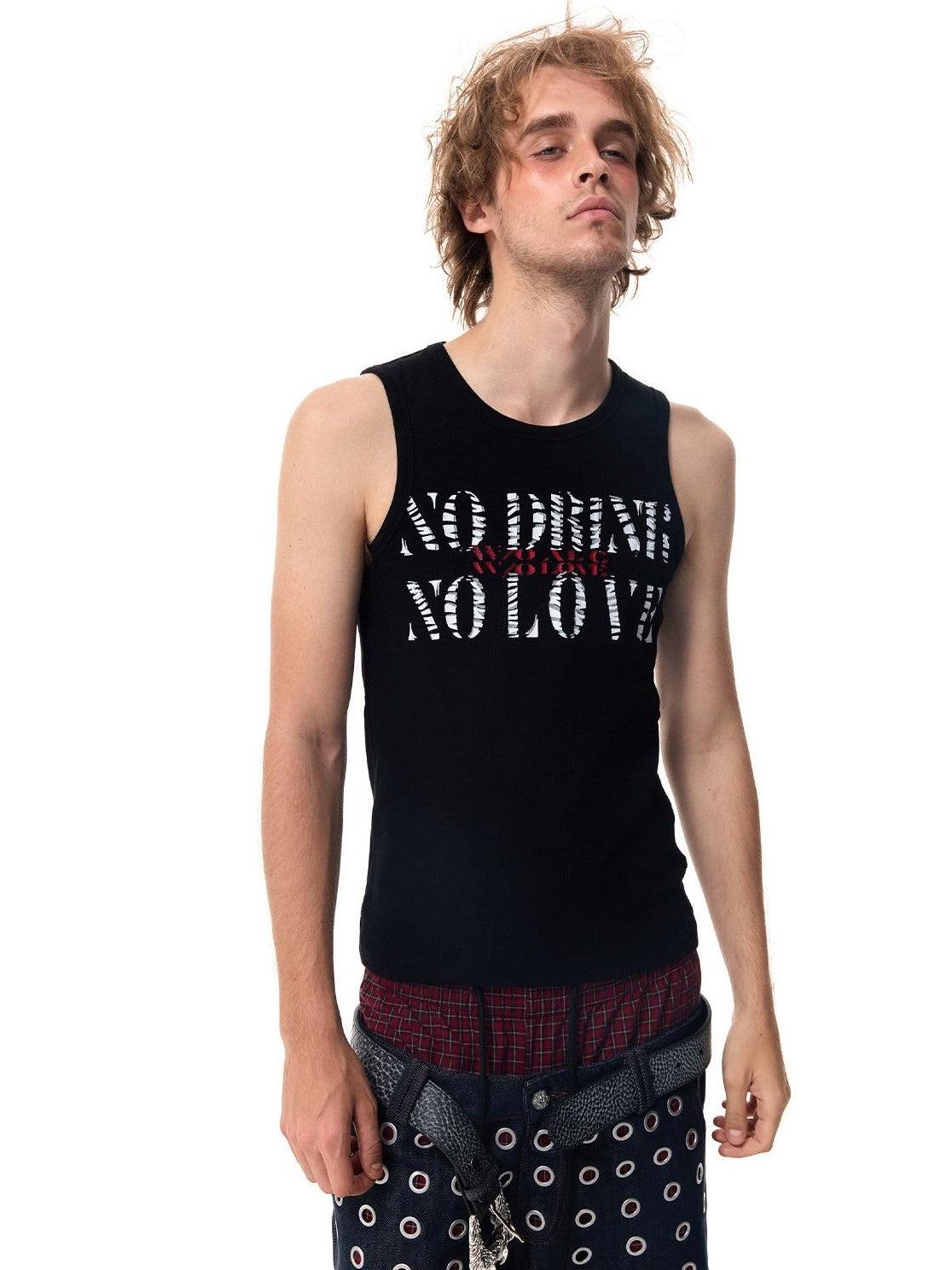HAS2SONS Street Slim Fit Letter Print Women's Cotton Spandex Basic Tank Tops