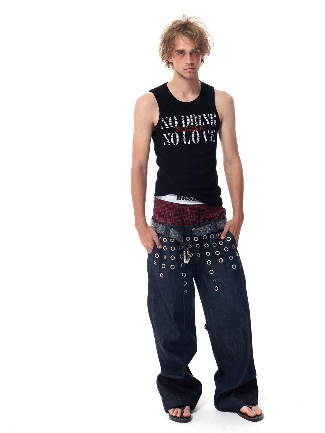HAS2SONS Street Slim Fit Letter Print Women's Cotton Spandex Basic Tank Tops