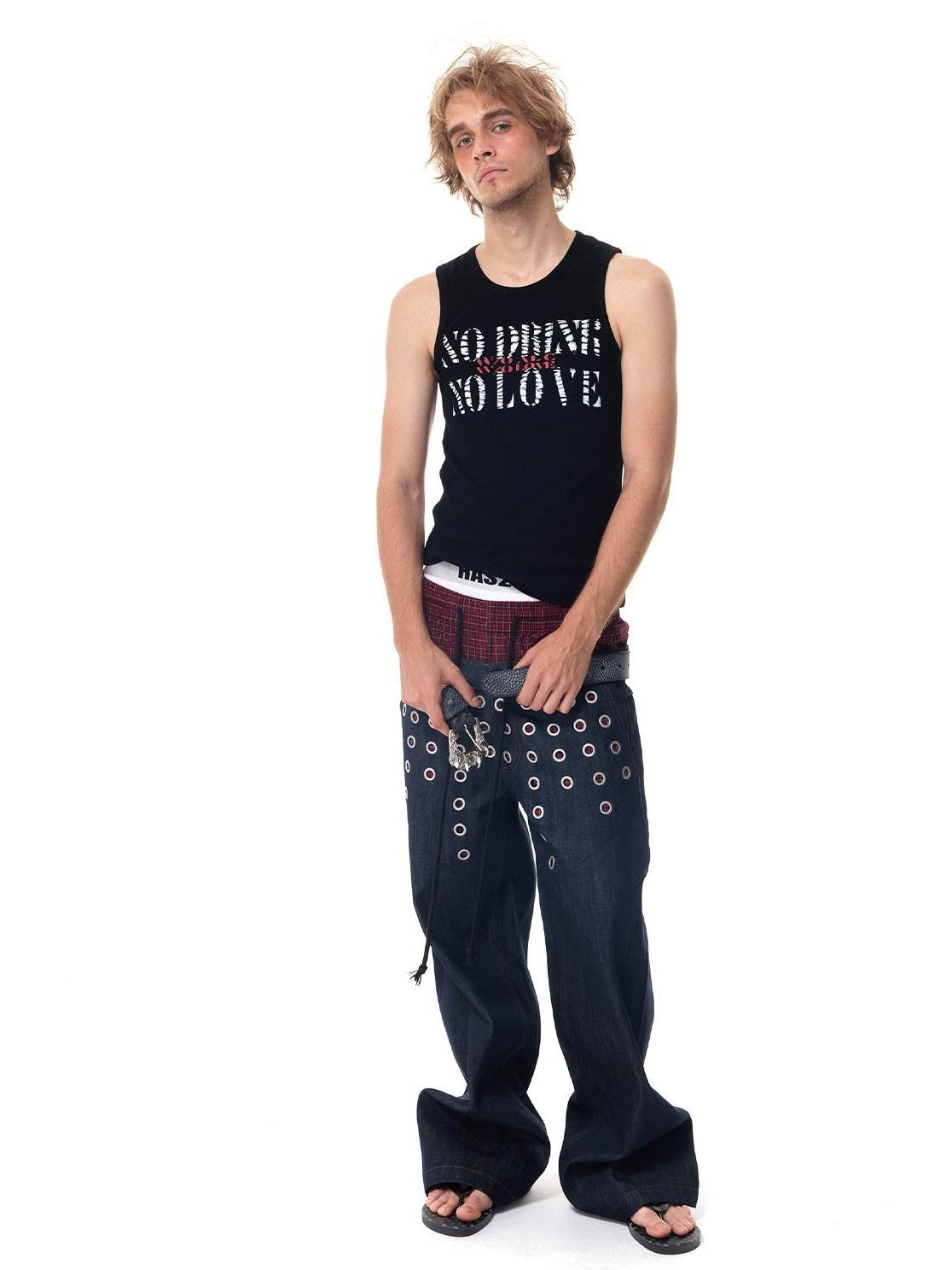HAS2SONS Street Slim Fit Letter Print Women's Cotton Spandex Basic Tank Tops
