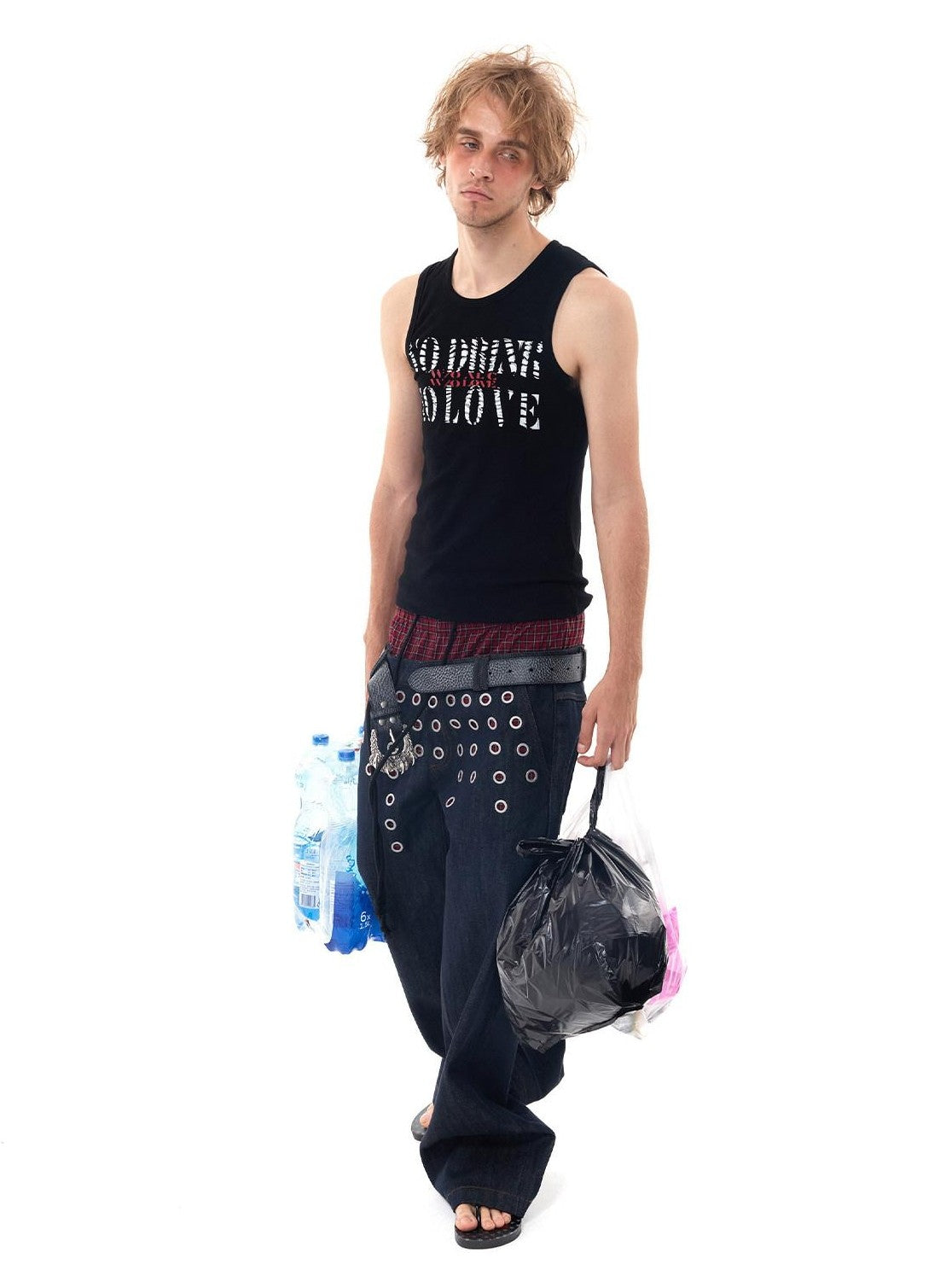 HAS2SONS Street Slim Fit Letter Print Women's Cotton Spandex Basic Tank Tops