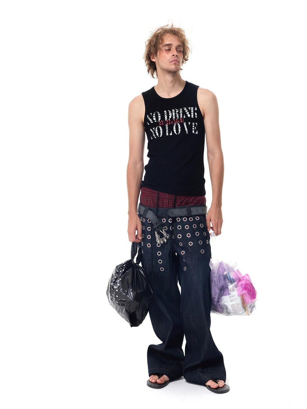 HAS2SONS Street Slim Fit Letter Print Women's Cotton Spandex Basic Tank Tops