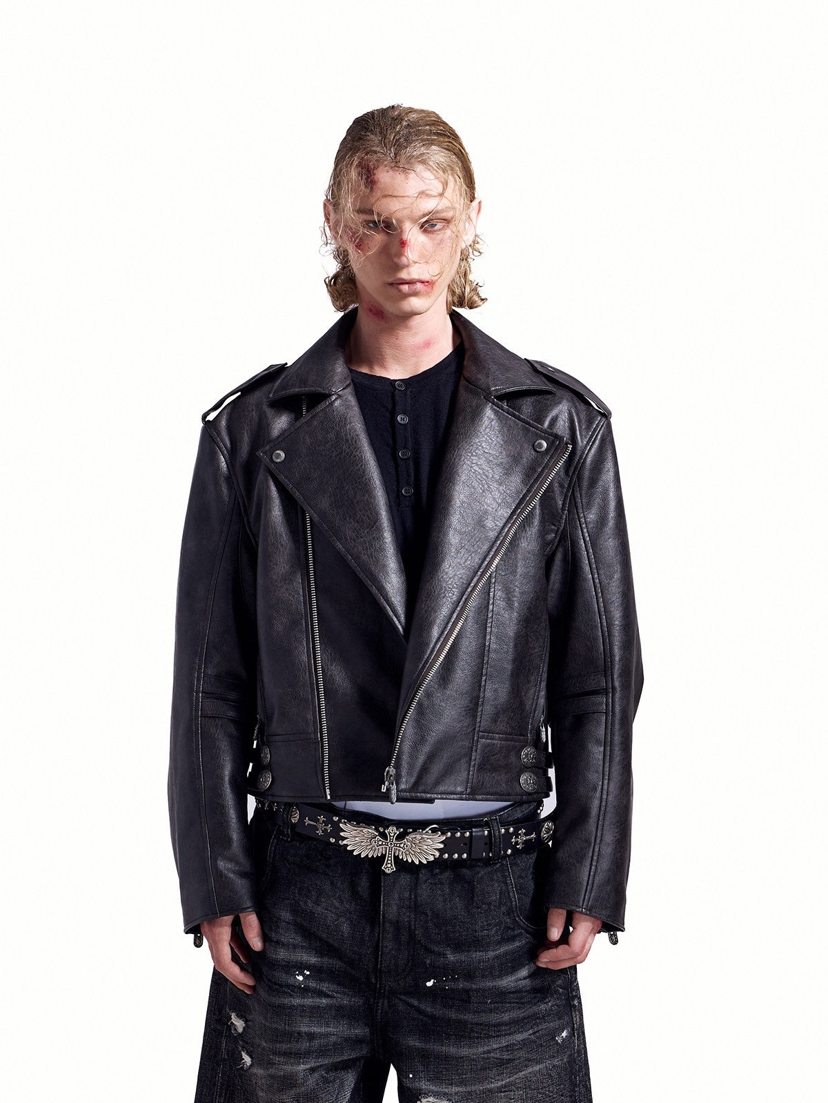 HAS2SONS_Thorn_Embroidery_Boxy_Metal_Zip_Lapel_Women's_Pu_Leather_Leather_Jackets_999368473062_MISSTT