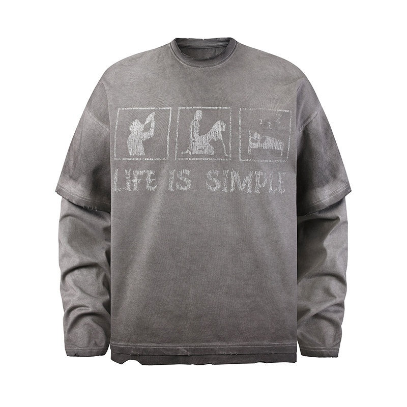 HAS2SONS_Washed_Gray_Gradient_Faux_Layered_Print_Women's_Cotton_Long_Sleeve_T-shirts_828746832746_MISSTT